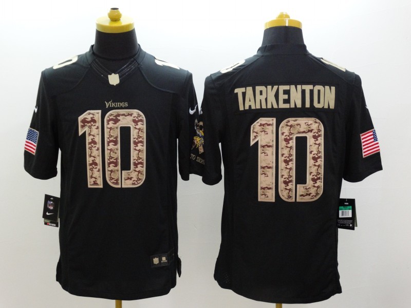Men's Minnesota Vikings Fran Tarkenton #10 Black Jersey